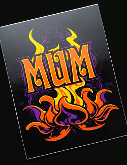 MUM Flaming Sticker
