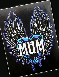 MUM Heart with Wings Sticker