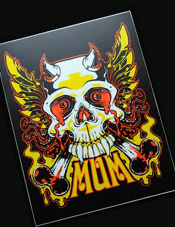 MUM Skull with Wings Sticker